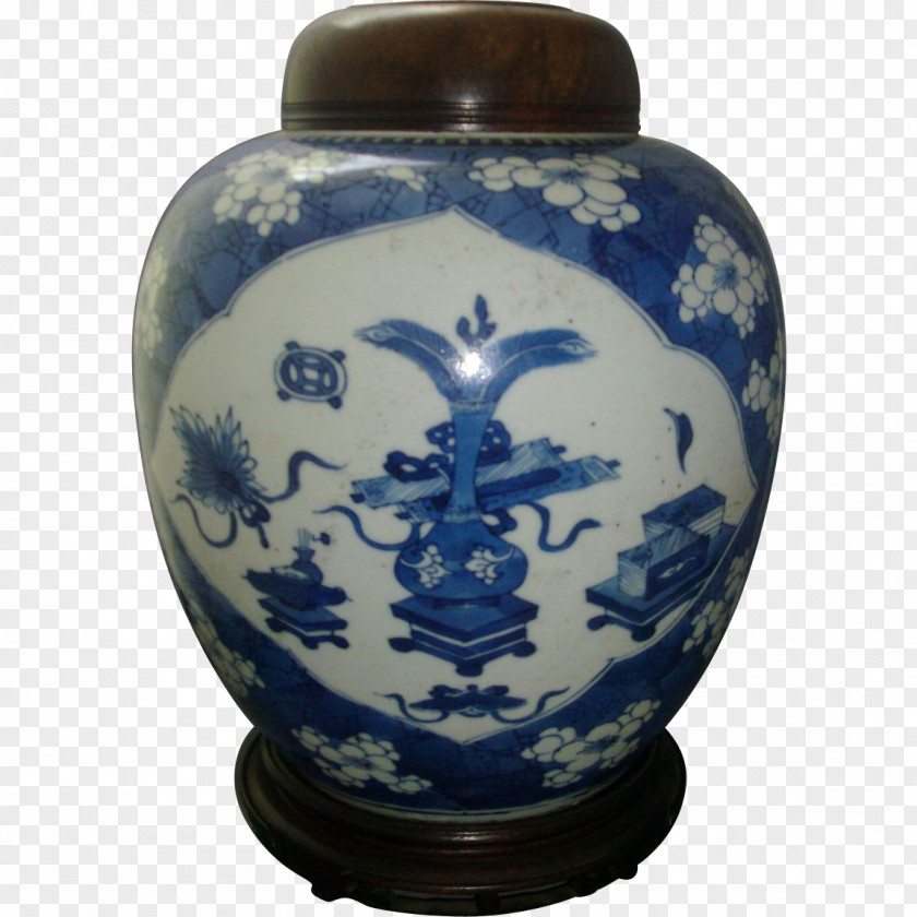 Vase Ceramic Porcelain Cobalt Blue And White Pottery PNG
