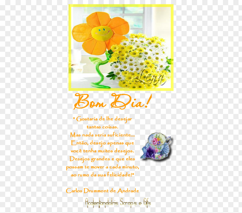 Bom Dia Floral Design Cut Flowers Sunflower M Font PNG