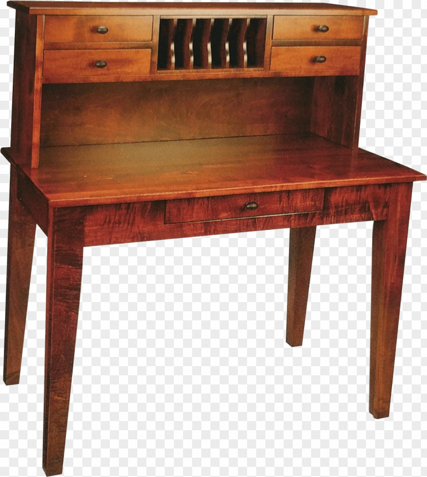 Rolltop Desk Writing Table Wood Stain Furniture PNG