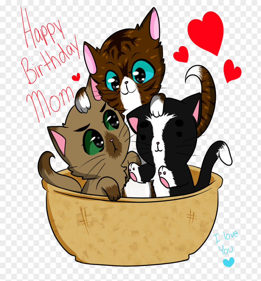 Happy Birthday Mom Kitten Whiskers Cat Dog Canidae PNG