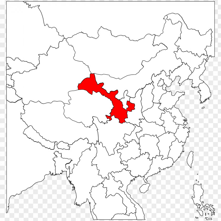 Map Lanzhou Gannan Tibetan Autonomous Prefecture Northwest China Blank PNG