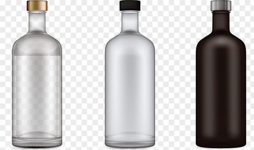 Three Empty Wine Bottles White Glass Bottle PNG