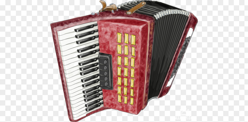 Accordion Diatonic Button Watercolor Painting Drawing PNG