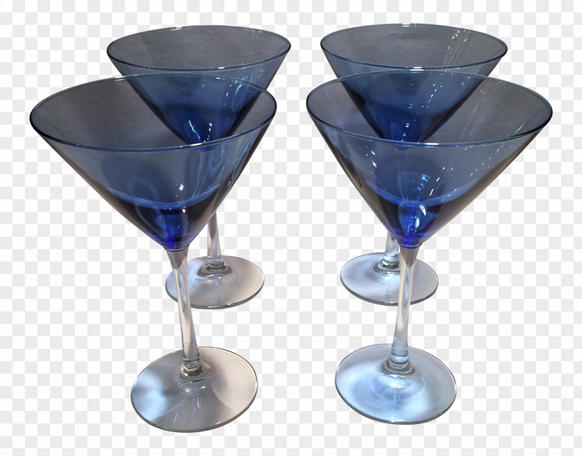 Glass Wine Martini Champagne Cobalt Blue PNG