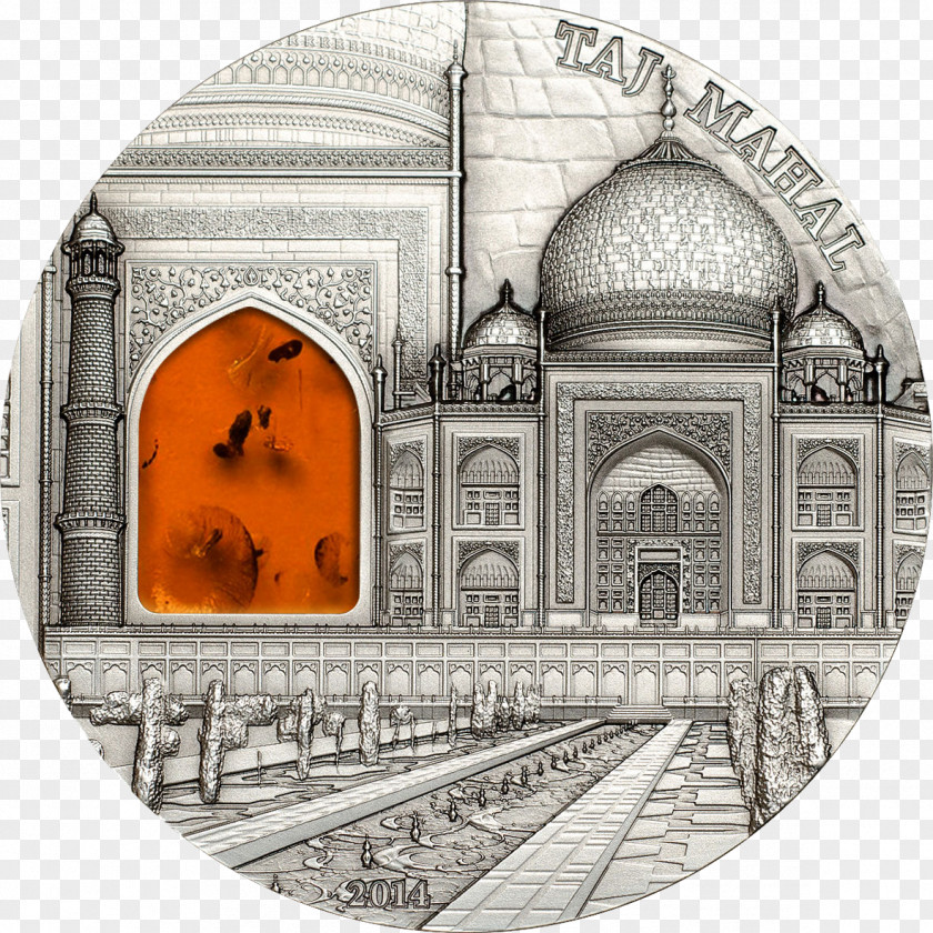 Taj Mahal Silver Coin Art PNG