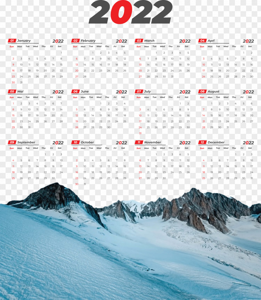 2022 Yeary Calendar 2022 Calendar PNG