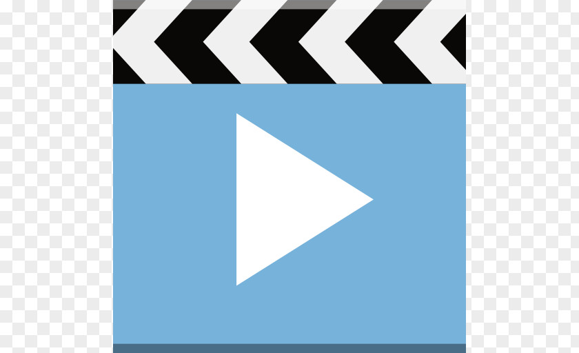 Apps Video Player Blue Square Triangle Text PNG