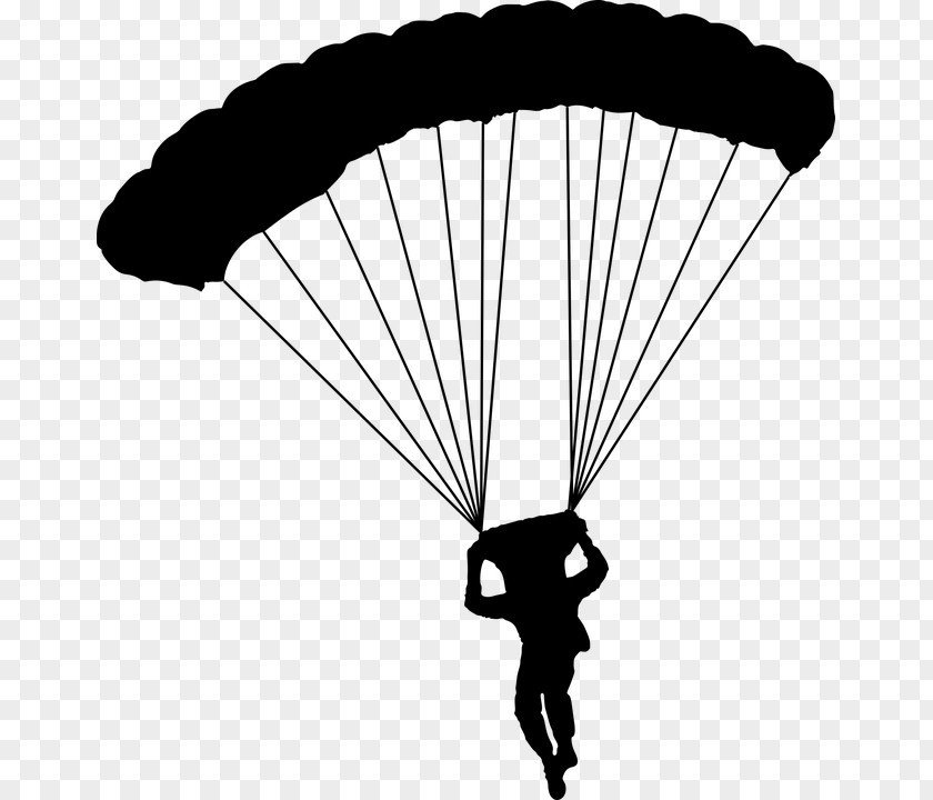 Parachute Parachuting Silhouette Paragliding Clip Art PNG