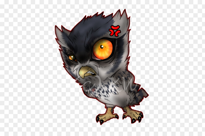 Psychobilly Owl Bird Digital Art PNG