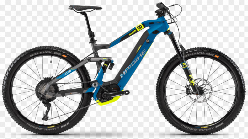 Bicycle HAIBIKE XDURO AllMtn 9.0 E-MTB Fullsuspension Blå Electric Mountain Bike PNG