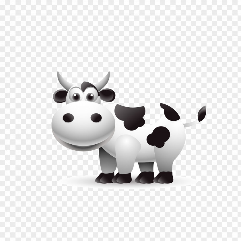Dairy Cow Holstein Friesian Cattle Beef Cartoon Illustration PNG