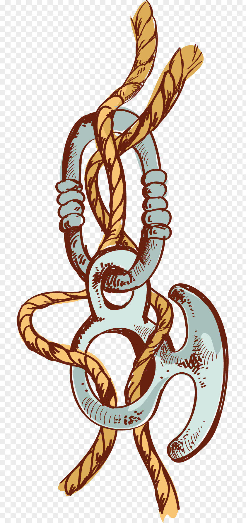 Hand-painted Hooks And Ropes Illustration PNG