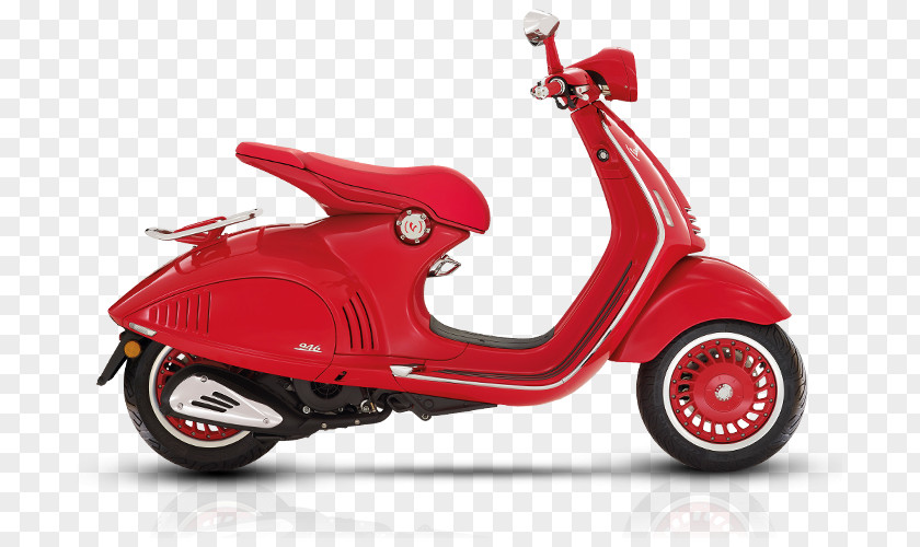 Red Vespa Sprint Motorcycle Scooter 946 PNG