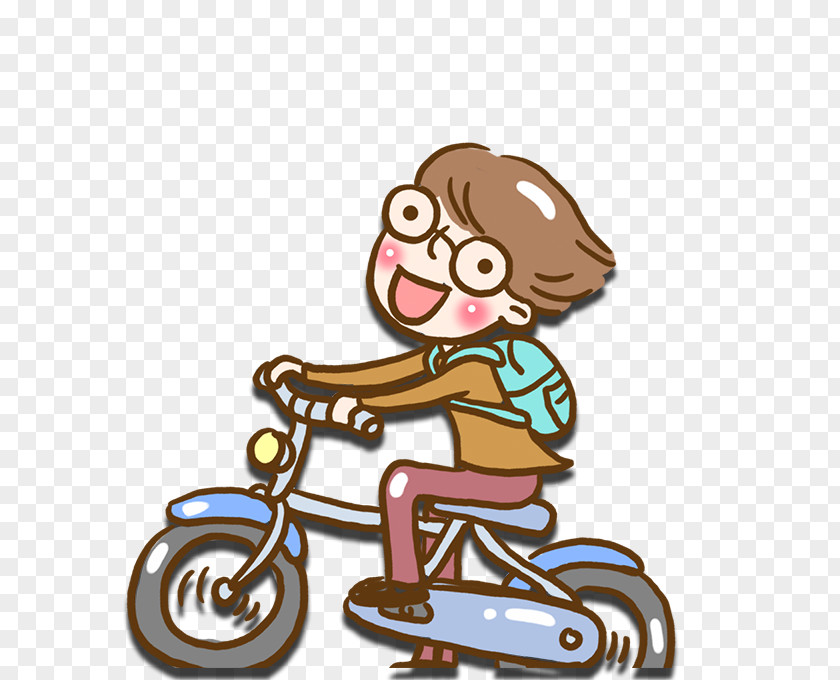 Cartoon Boy Riding A Bike Decoration Pattern Animation PNG