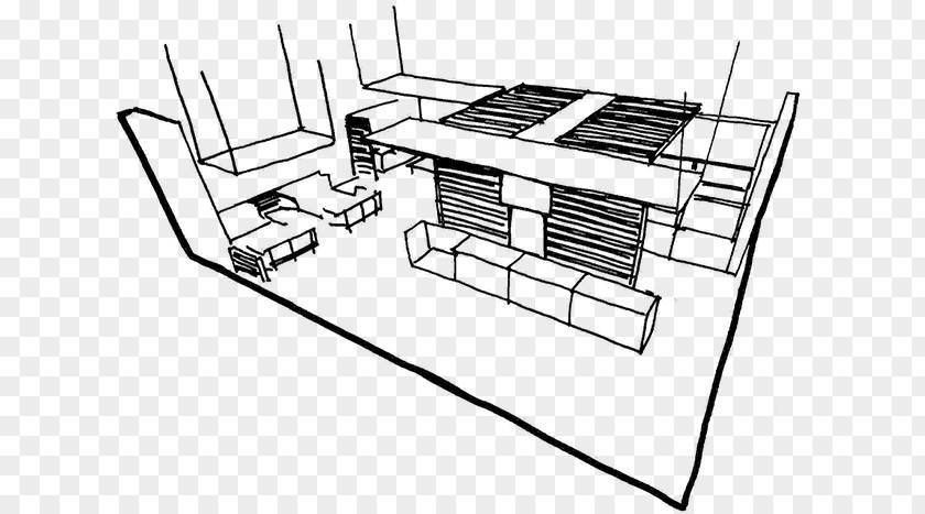 Exhibition Stand Design Architecture Line Art Sketch PNG