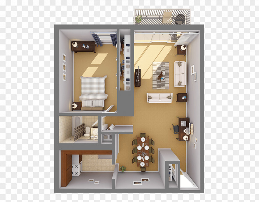Bedroom Floor Plan Studio Apartment House PNG