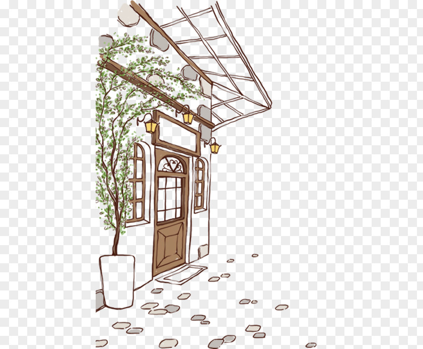 Hand-painted Cafe Coffee Illustration PNG