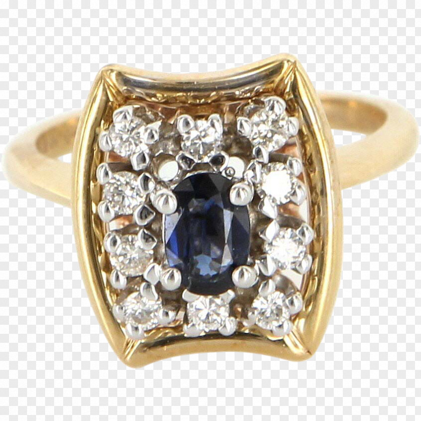 Sapphire Ring Colored Gold Carat Diamond PNG