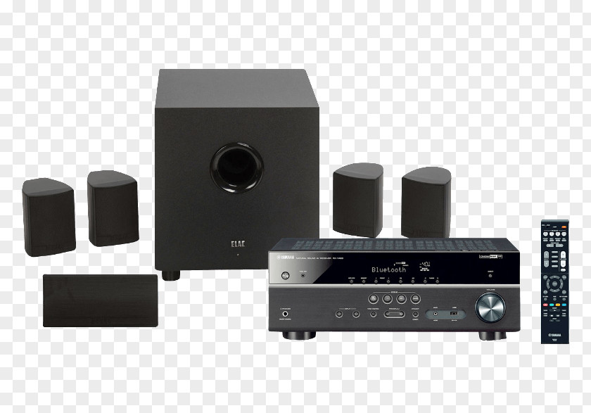 Yamaha Receivers Home Theater Systems RX-V483 YAMAHA YHT-1810 Black AV Receiver RX-V481 PNG