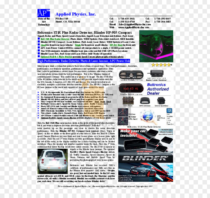 Radar Detector Traffic Enforcement Camera Jamming And Deception Technology PNG