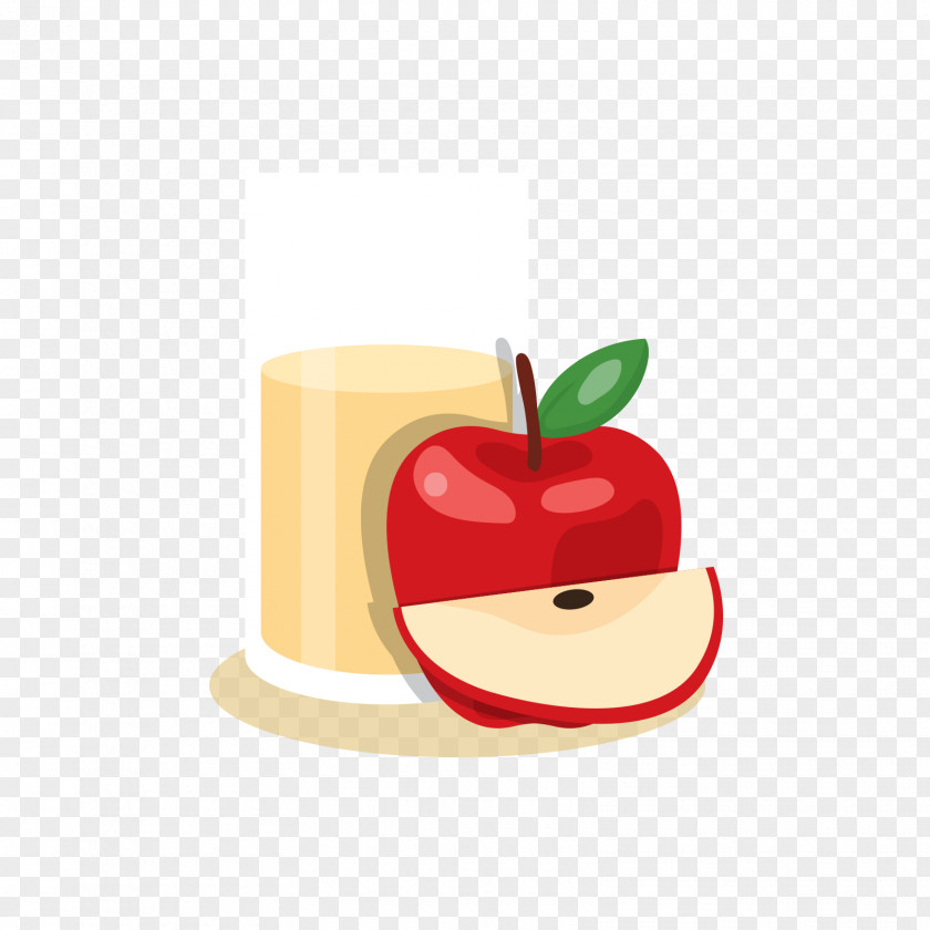 Red Apple And Juice Flat Design PNG