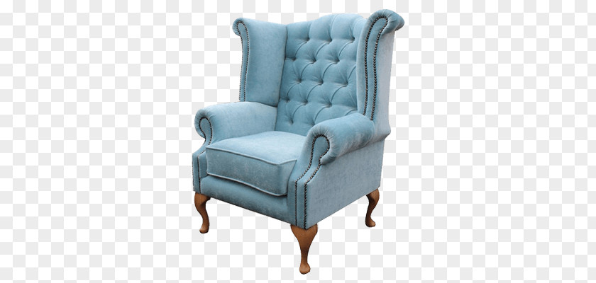 Wing Chair Club Couch Footstool PNG