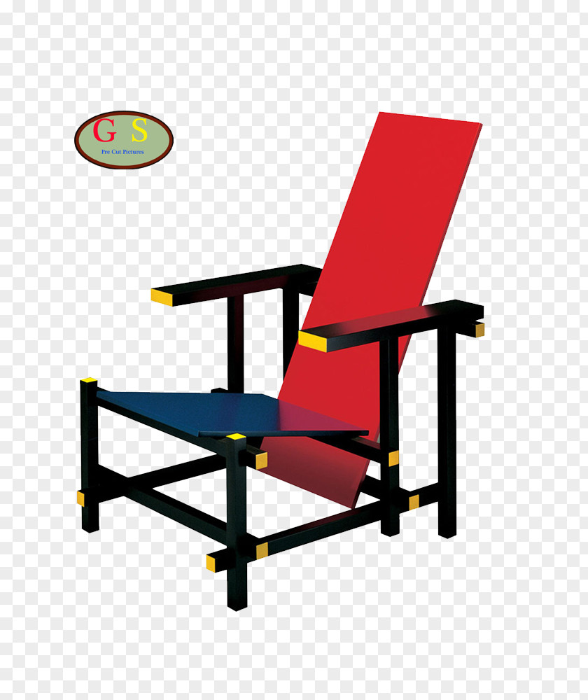 Yellow Blue Red And Chair Zig-Zag Furniture De Stijl PNG