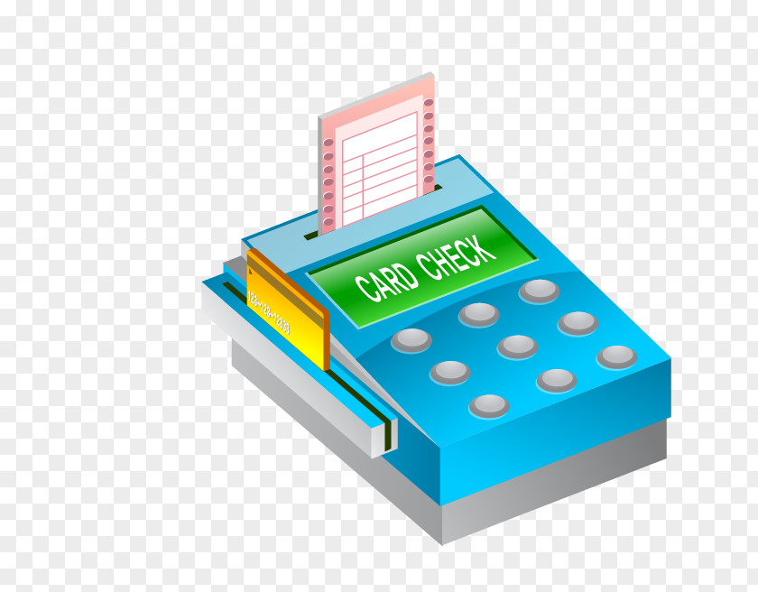 Blue Printer Point Of Sale Credit Card PNG