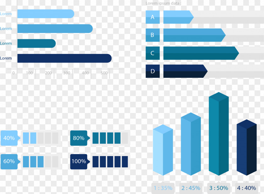 Gradient Blue Business Chart Angle Download Icon PNG