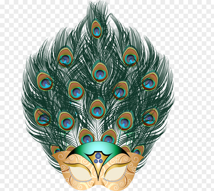 Peafowl Mask Mardi Gras Masquerade Ball Feather PNG