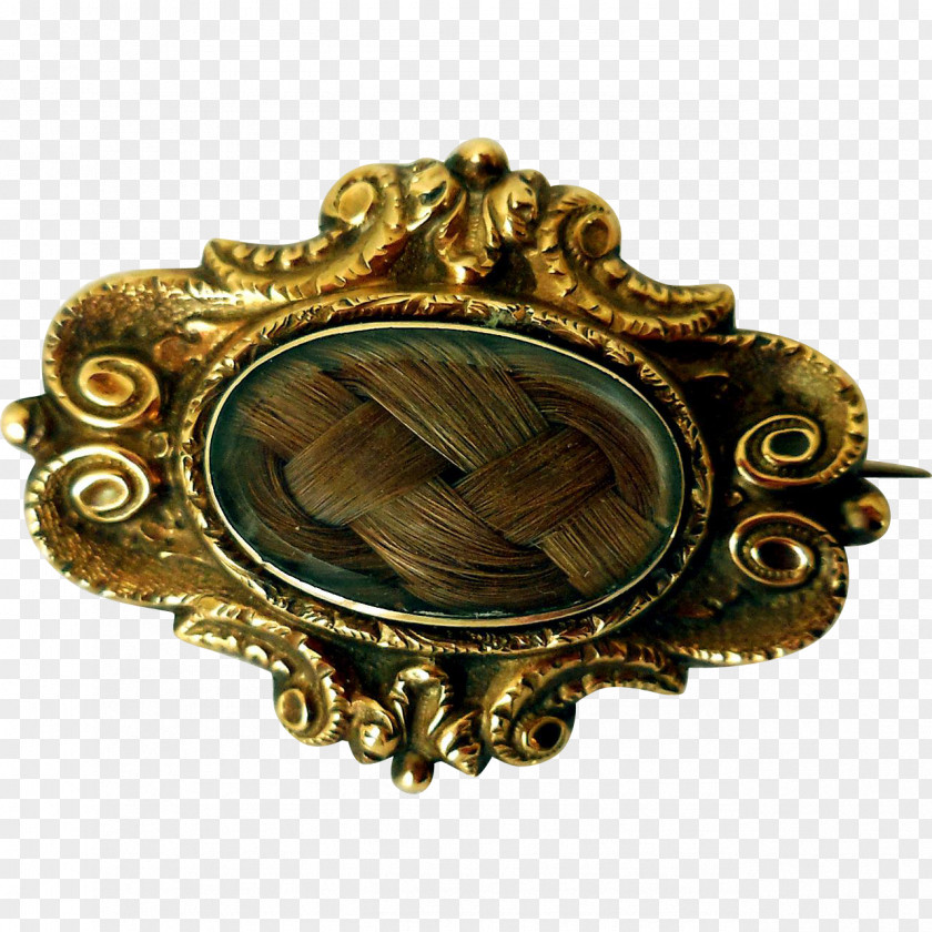 Brooch 01504 Locket Bronze PNG