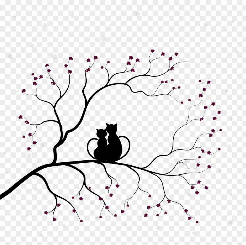 Couple Cat Silhouette PNG