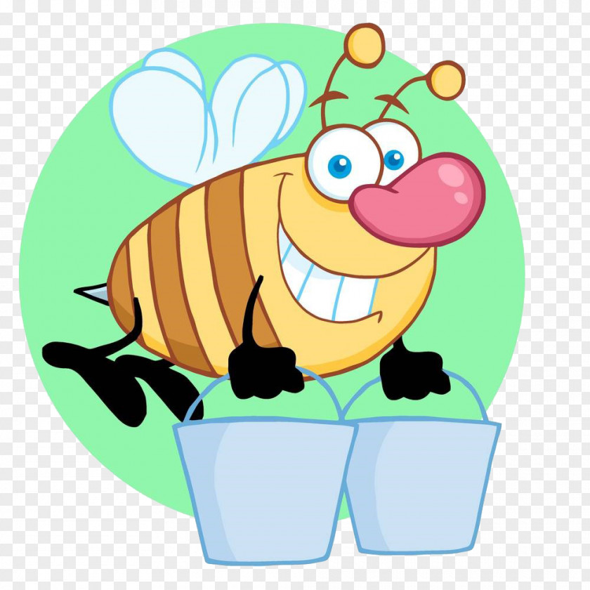 The Bee Carried Two Barrels Worker Clip Art PNG