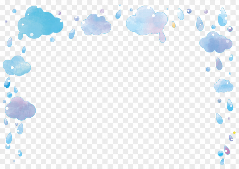 Rain And Cloud Frame. PNG