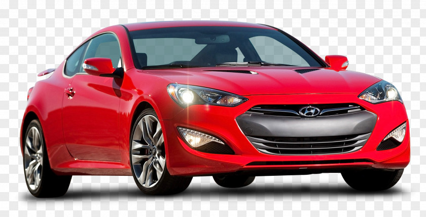 Red Hyundai Genesis Car 2016 Coupe Sports PNG