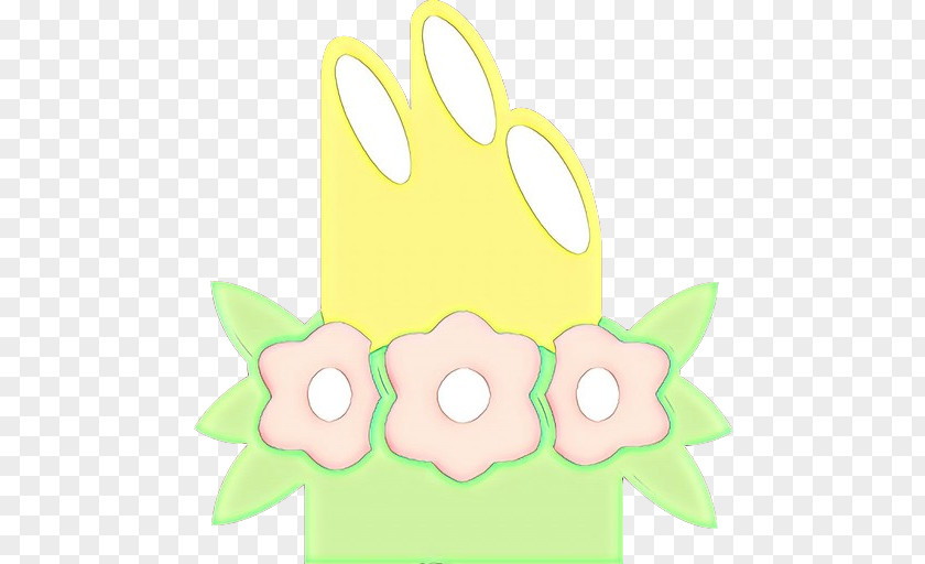 Yellow Flower Leaf Green Headgear Design Cartoon PNG