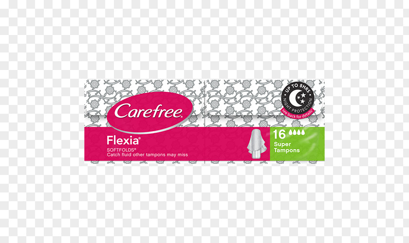 Carefree Flexia Tampons Regular 16 Cottons Pack Feminine Hygiene PNG