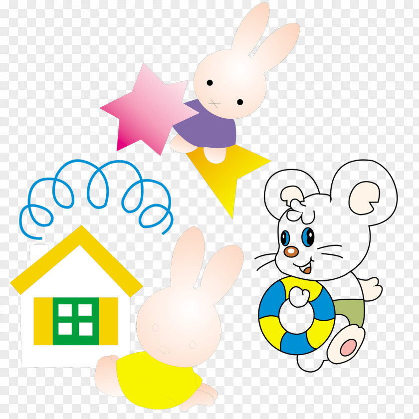 Rabbit And House Easter Bunny Clip Art PNG