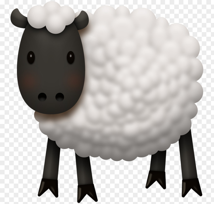 Sheep Black And White Cartoon PNG