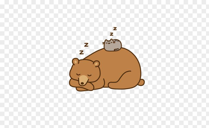 Sleeping Bear Cat Pusheen Animation PNG