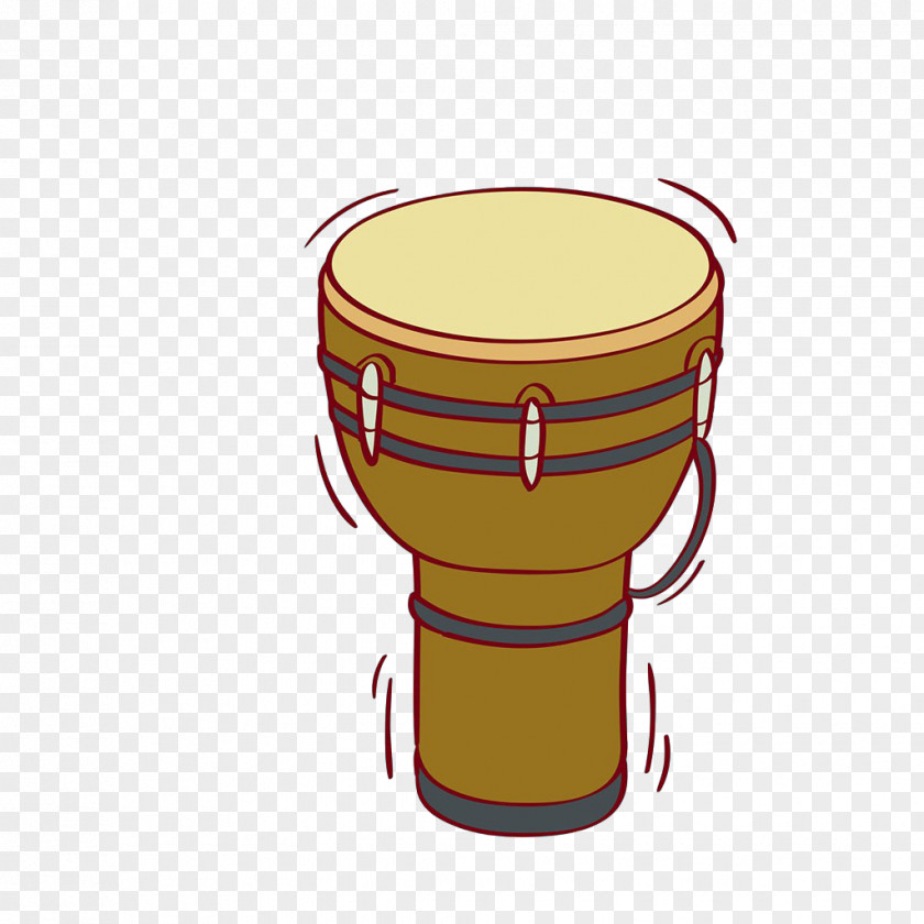Hand-painted Waist Drums Djembe Snare Drum Percussion Illustration PNG