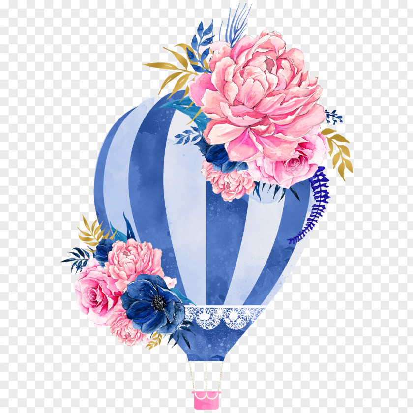 Watercolor Balloon Painting Hot Air Watercolour Flowers PNG