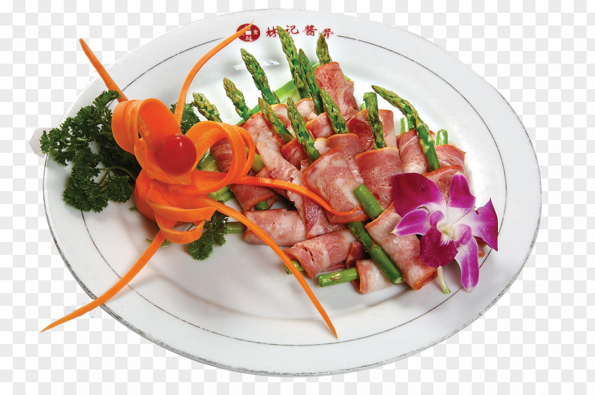Bacon Burned Asparagus Sashimi Roll Food Salad PNG