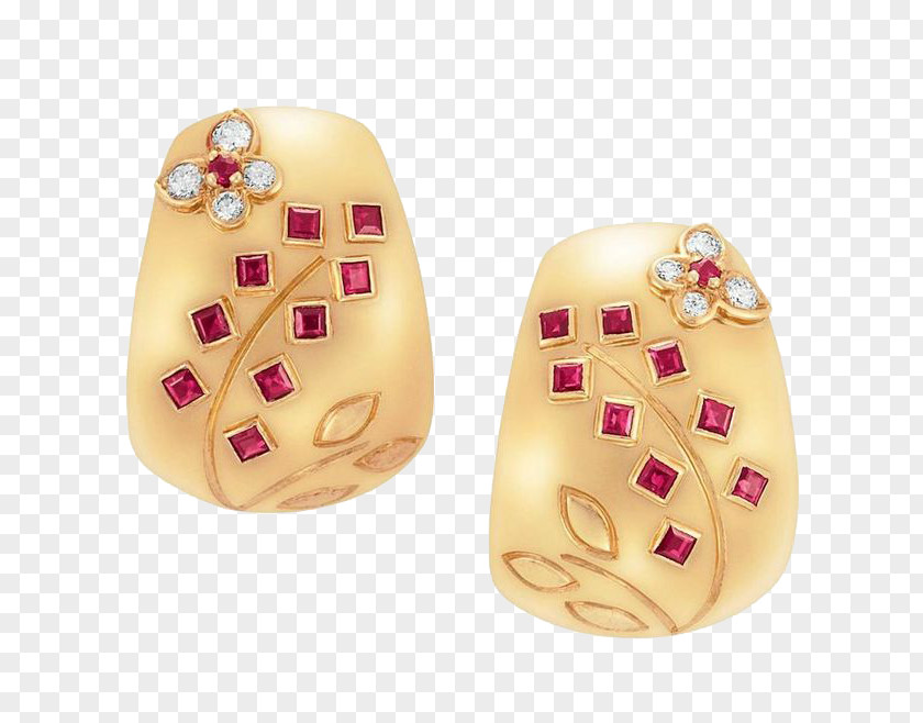 Ruby Gold Earrings Earring Diamond PNG