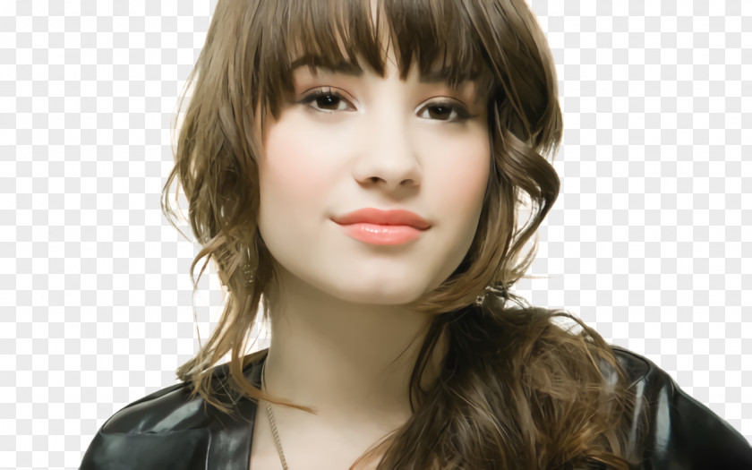 Demi Lovato Layered Hair Desktop Wallpaper Bangs PNG