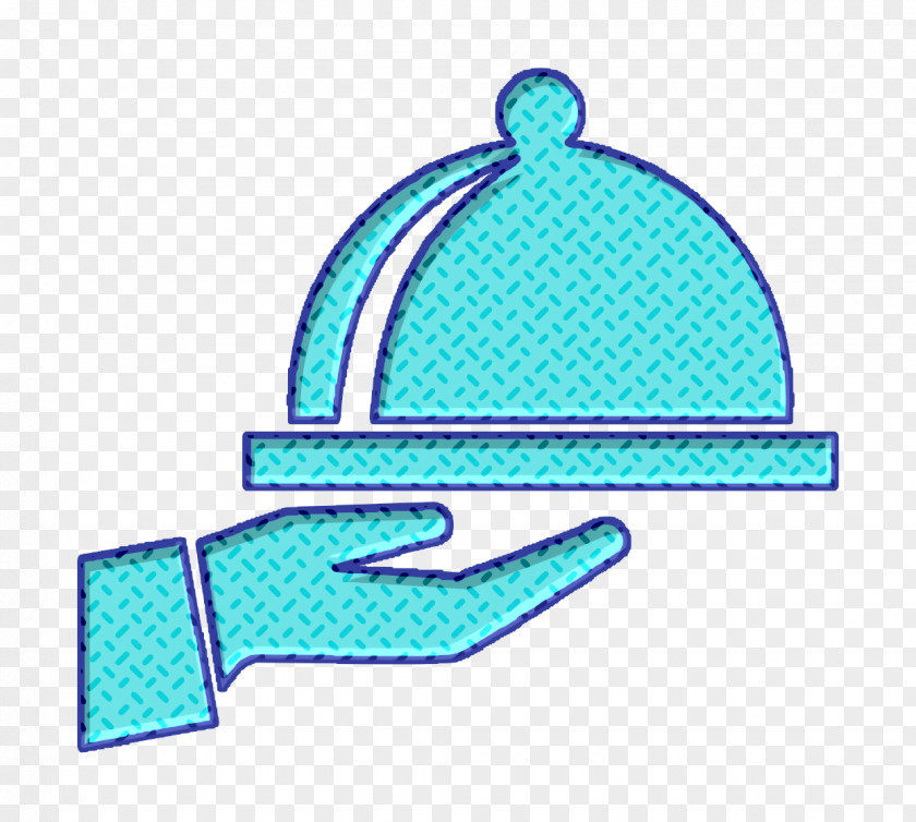 Electric Blue Headgear Food Icon Covered Tray On A Hand Of Hotel Room Service Kitchen PNG