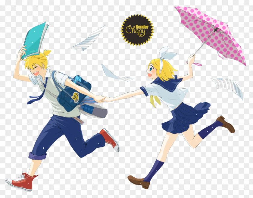 Hatsune Miku Kagamine Rin/Len Vocaloid Rendering PNG