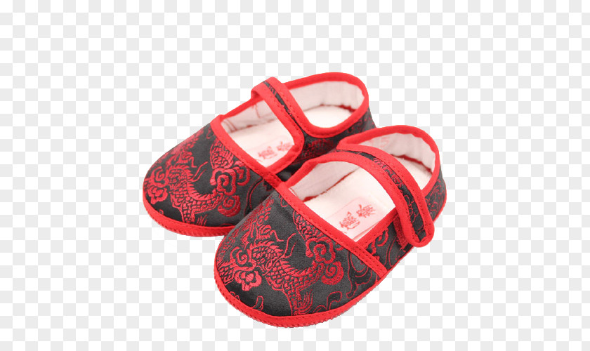 Step Ying Zhai Red Lines On Black Satin Soft Bottom Shoes Shoe Download Computer File PNG