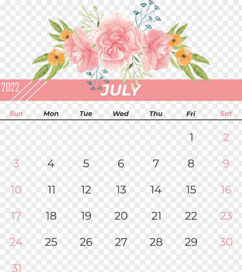 Flower Line Calendar Font Petal PNG