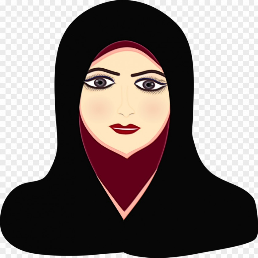 Hijab Headgear Illustration Eyebrow Cartoon PNG